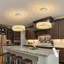 Lustre moderne en cristal à anneau argenté-616620191