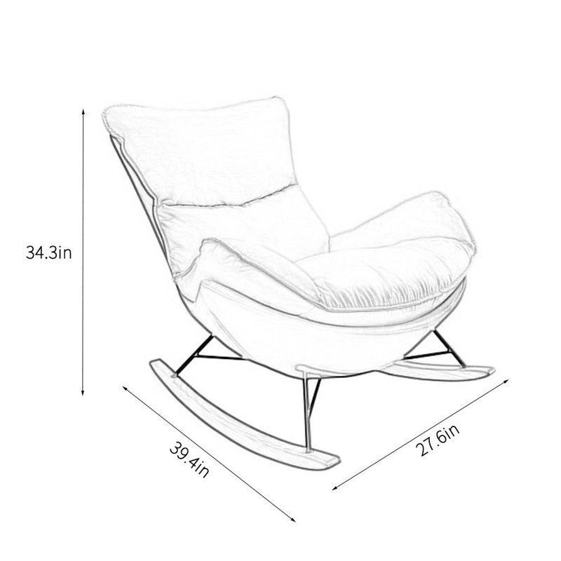 Chaise berçante de luxe à la crème de style italien