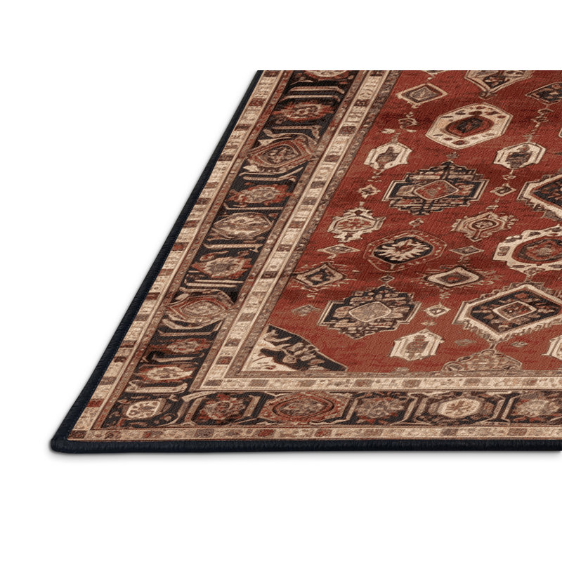 Machine Washable Persian Brown Area Rug, Square 7'