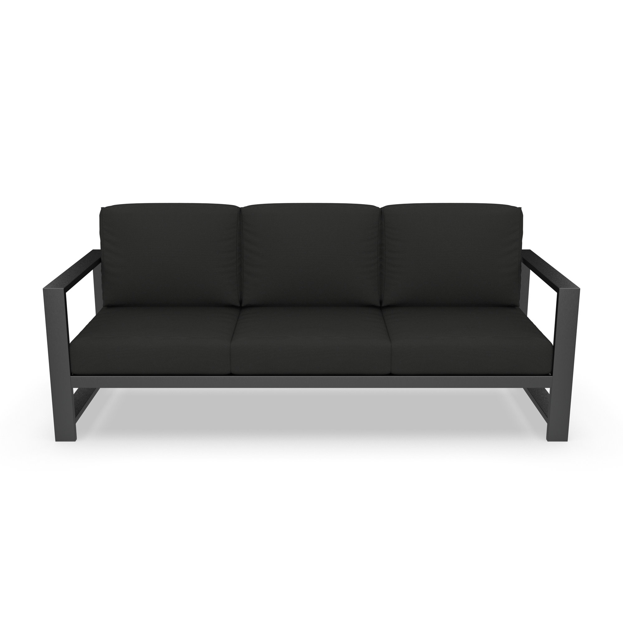 Dulcie 80'' Wide Outdoor Patio Sofa with Sunbrella Cushions, Canvas Black Sunbrella® Canvas