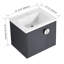 Meuble-lavabo de 24 po avec lavabo en céramique, fixation murale pour salle de bain compacte, petite porte à fermeture en douceur et poignée en métal, portes et poignées contemporaines à fermeture en douceur