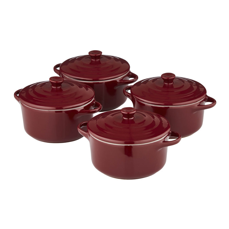 Barbary & Oak 0.24L Non-Stick Ceramic Round Dutch Oven, Bordeaux Red