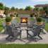Set Of 6 Folding Adirondack Chairs, Firepit Chairs, Cup Holder, All-Weather HDPE