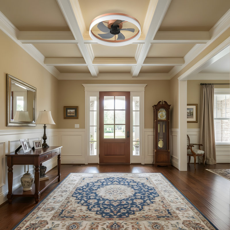 Ceiling Fans With Lights Dimmable LED Embedded Installation Of Thin Modern Ceiling Fans(Rose Gold), Rose Gold