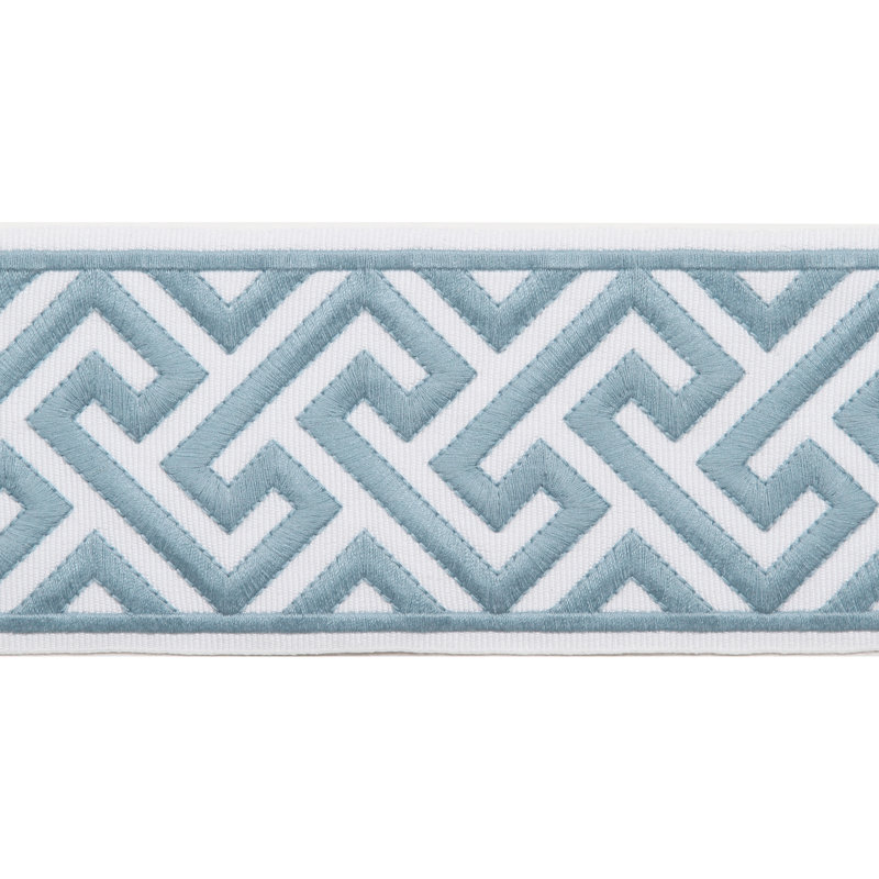 Tissu à bordure en ruban, Bleu étoilé / blanc
