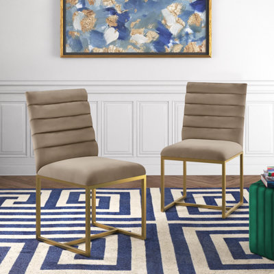 Christiana Velvet Upholstered Steel Dining Chair