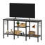 Meuble télé pour téléviseur de 55 po ou moins, console multimédia moderne avec tablette pour barre de son et rangement ouvert, centre de divertissement avec gestion des câbles pour le salon