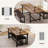 63" Dining Table Set for 4-6, Large Extendable Kitchen Table Set with 2 Upholstered Benches for 6, 3 Piece Rectangle Dining Table Set for 4 for Apartment, Saving Space