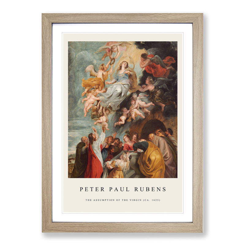 The Assumption of the Virgin by Peter Paul Rubens - Picture Frame Painting, 65cm H x 48cm W x 2cm D, Oak Framed