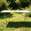 Table pliante en plastique 6 pi, table de pique-nique portable extérieure et intérieure, poignée - blanc