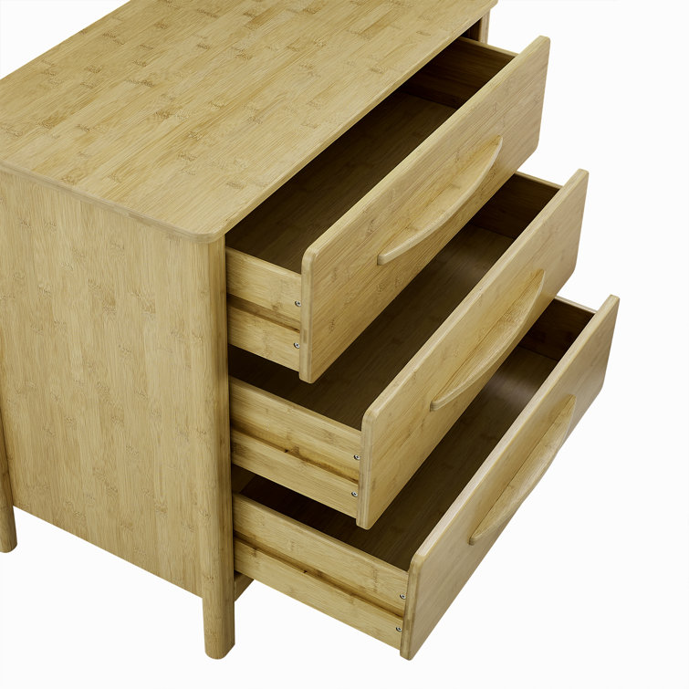 MUSEHOMEINC Solid Wood Dresser / Night Stand with 3-Drawer Storage