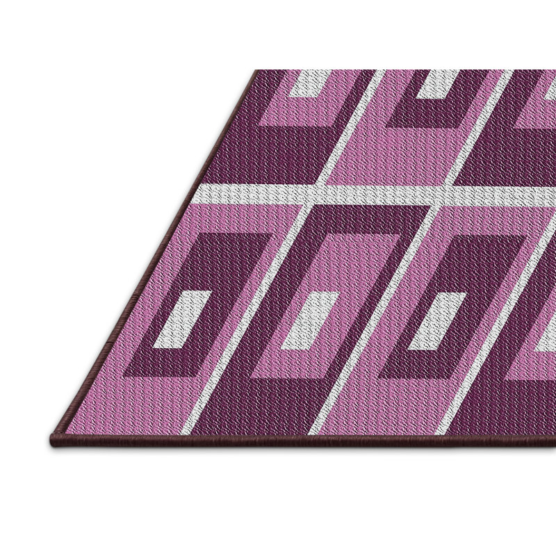 Tapis de zone mauve à motifs, Rectangle 5 pi x 7 pi