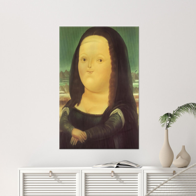 «Botero Mona Lisa», impression sur toile élégante, impression sur toile 1P, H: 110,2 po x l: 59,1 po