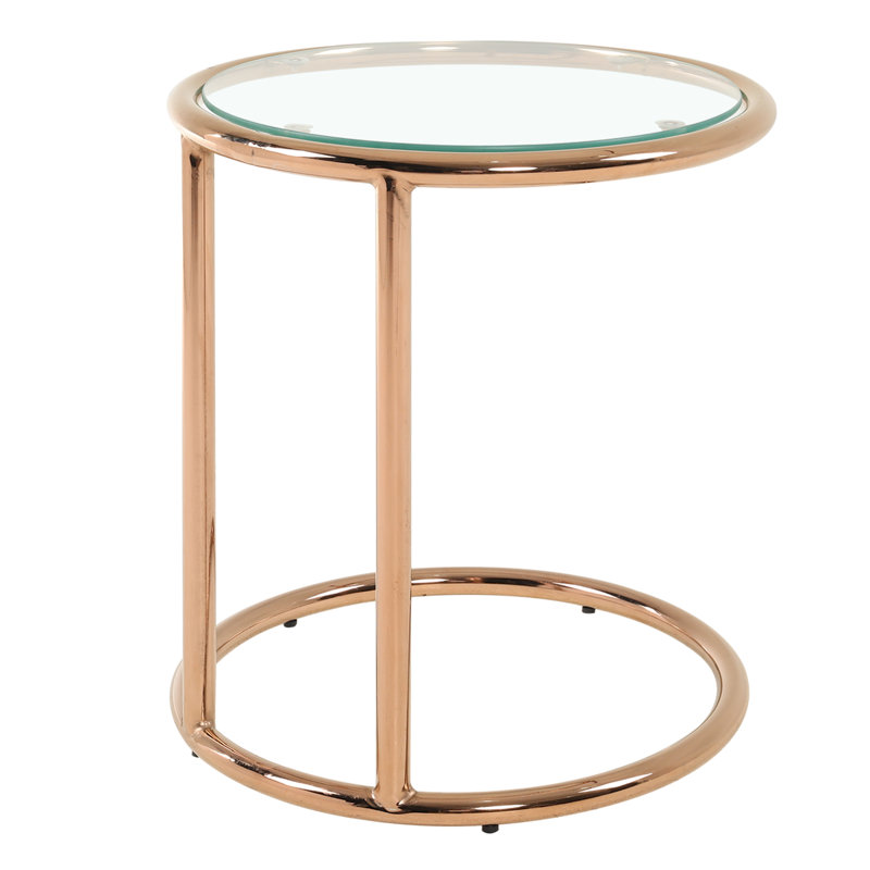 Poteat Glass Top Frame End Table, Gold