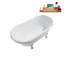 Baignoire de trempage sur pieds en acrylique 57 "avec drain, pattes et plateau en bambou 57" Streamline-83636143-83636131