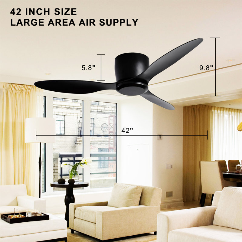 42" Flush Mount Ceiling Fan Without  Light