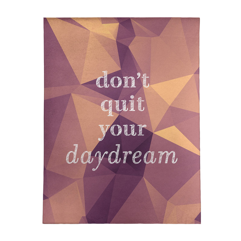 Faux gemme ne quitte pas votre daydream citation en poly-chenille, Rectangle 8 pi x 10 pi