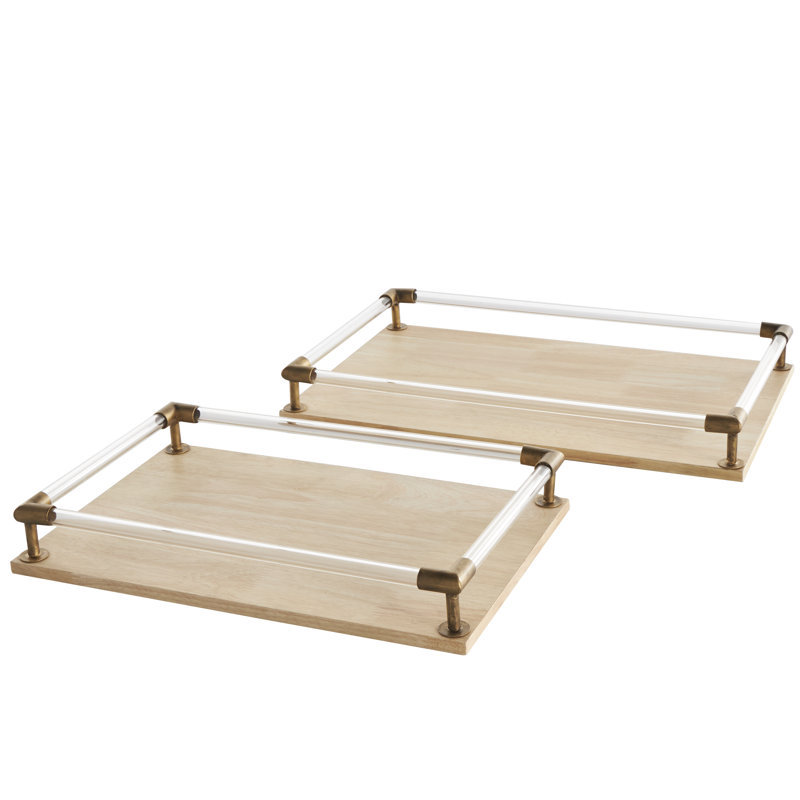Solid Wood Tray - Set of 2