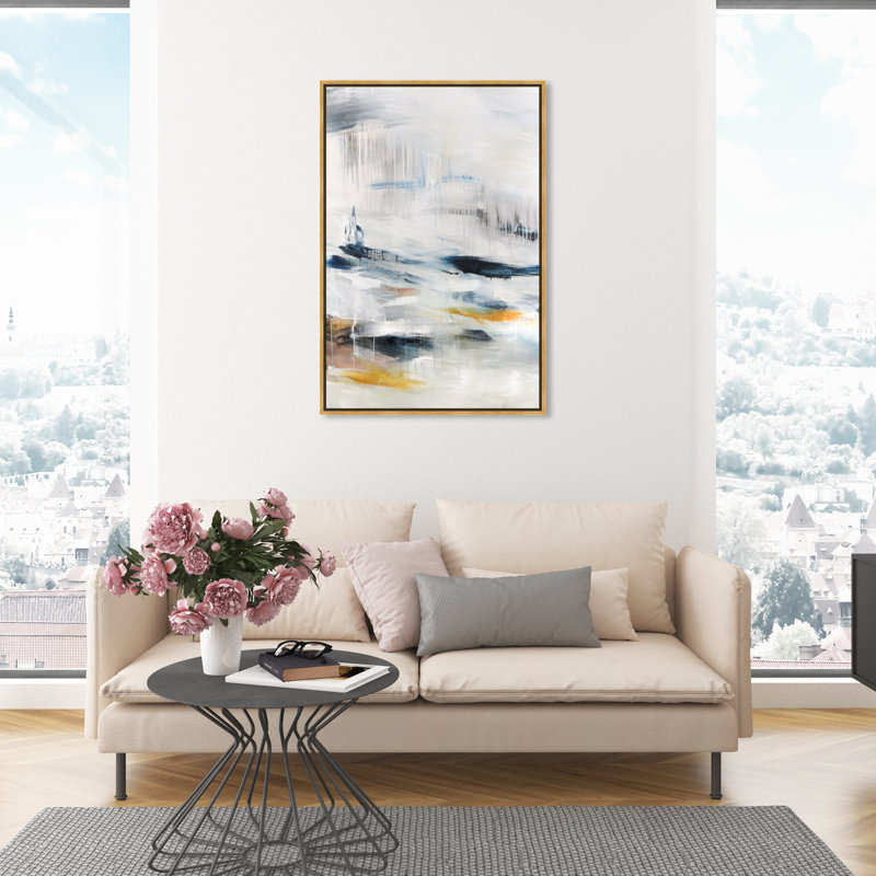 Modern Abstract Snow Landscape Print, 45" H x 30" W, Wrapped Canvas