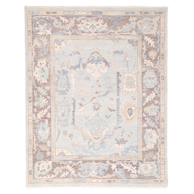 Modern Oushak  Blue Rug 8'0" x 9'11"