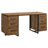 Berhalter 6-Drawer Double Pedestal File Computer Desk Walnut and Black