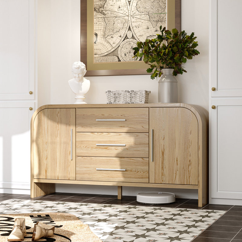 2-Door 3-Drawer Accent Chest With Rustic Design