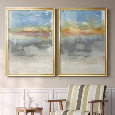 High Desert Sunset I - ensemble de 2 reproductions d'art sur toile encadrées