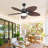 50" 5-Tropical Palm Leaf Ceiling Fans With Dimmable Lights And Remote Control-1991211229