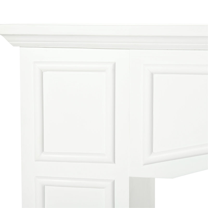 Modern Fireplace Mantel, Surround Mantels For Fireplace With Decorative Pattern Interior Width 29" White