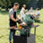 Outdoor Metal Grill Table For Big Egg Style Bbqs, Featuring Foldable Side Panels, Supports Large And Similar Grills, Heavy - Duty Iron Build, Spacious Storage Tools, Quick Assembly, Movable Water ,