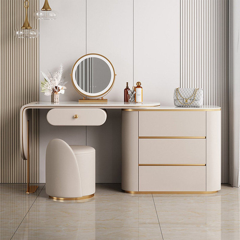 Makeup Vanity with Light mirror,4 drawers,1 chair