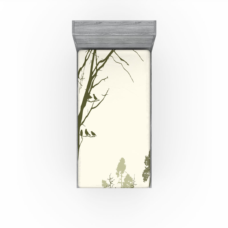 Ensemble de 2 draps-housse Ambesonne Landscape, Drap-housse de taille simple