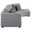 Canapé modulaire, tissu gris classique, 4 coussins décoratifs