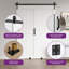 36 po x 84 po H double porte pliante avec cadre en H apprêté et porte de grange coulissante blanche avec trousse de quincaillerie d'installation-115428674