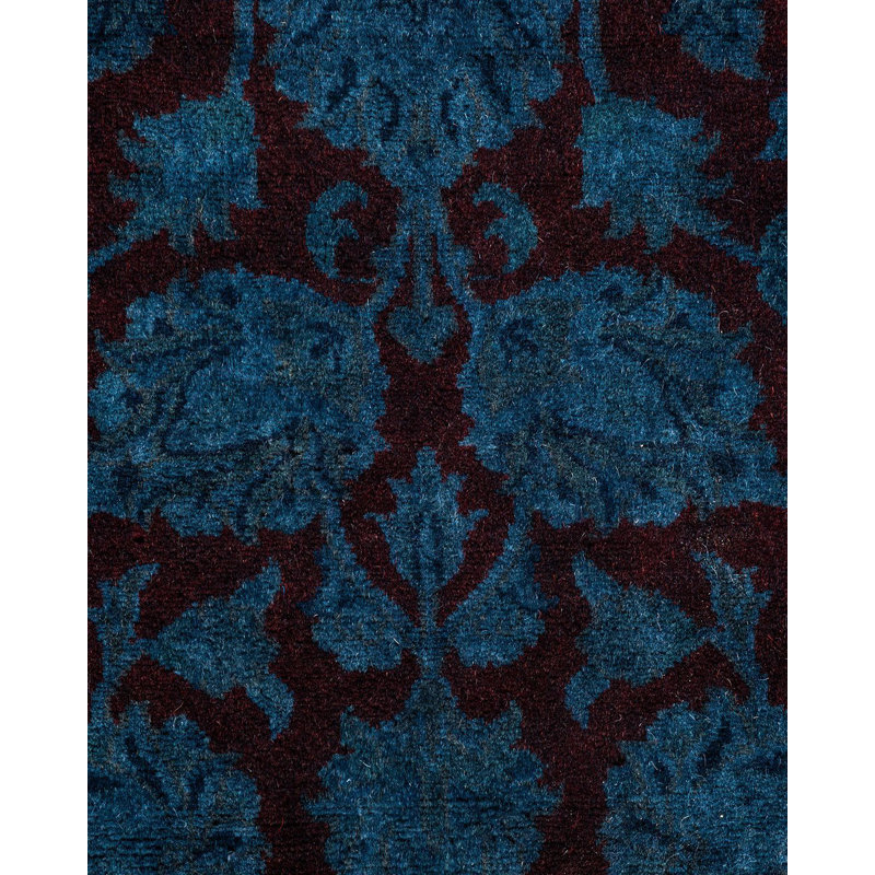 Tapis bleu noué à la main Zarious, unique en son genre
