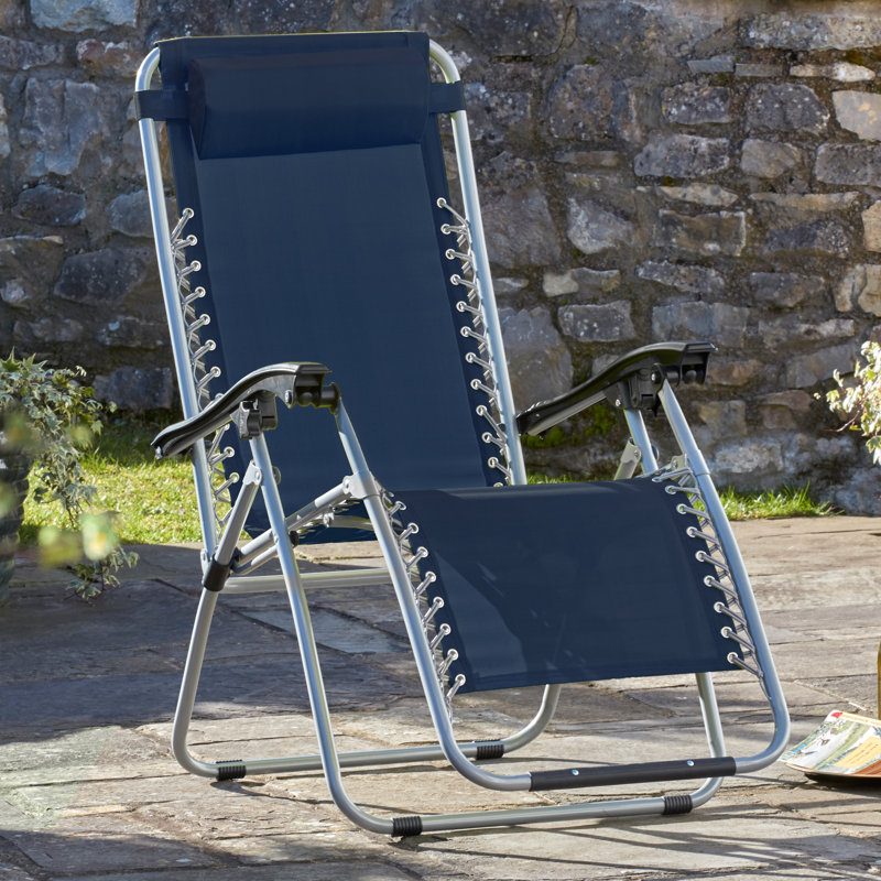 Gross Reclining Zero Gravity with Cushions, Navy Blue