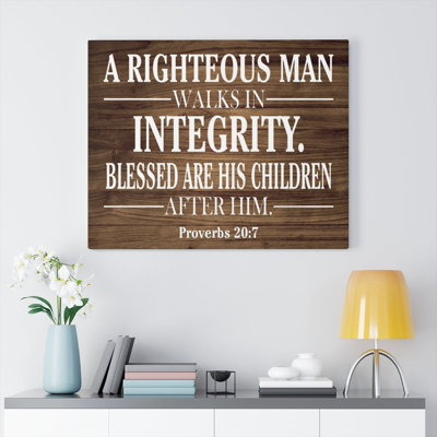 Righteous Man - Wrapped Canvas Textual Art