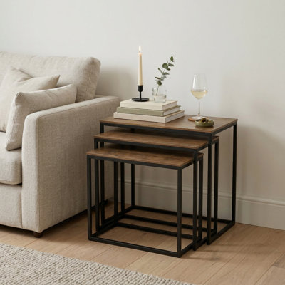 Ensemble de 3 noir et laiton antique