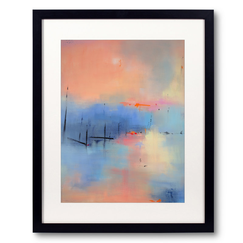 «Vertical» par Jacque Gouveia, Papier avec cadre noir, Blanc, 30" H x 24" W