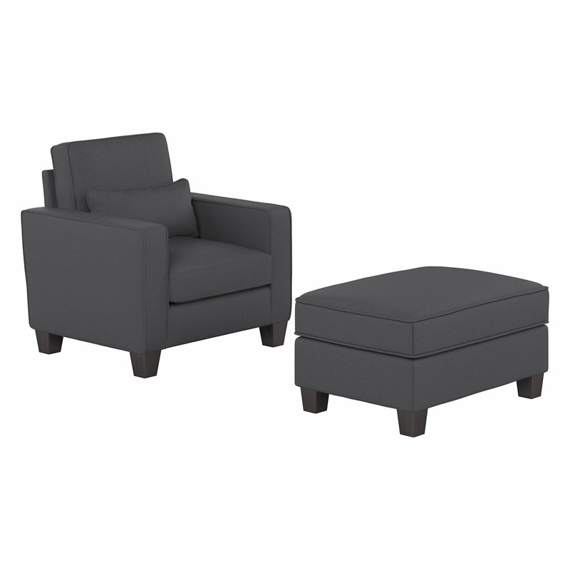 Fauteuil et repose-pieds en polyester 35,04 po Aquadale, Gris anthracite