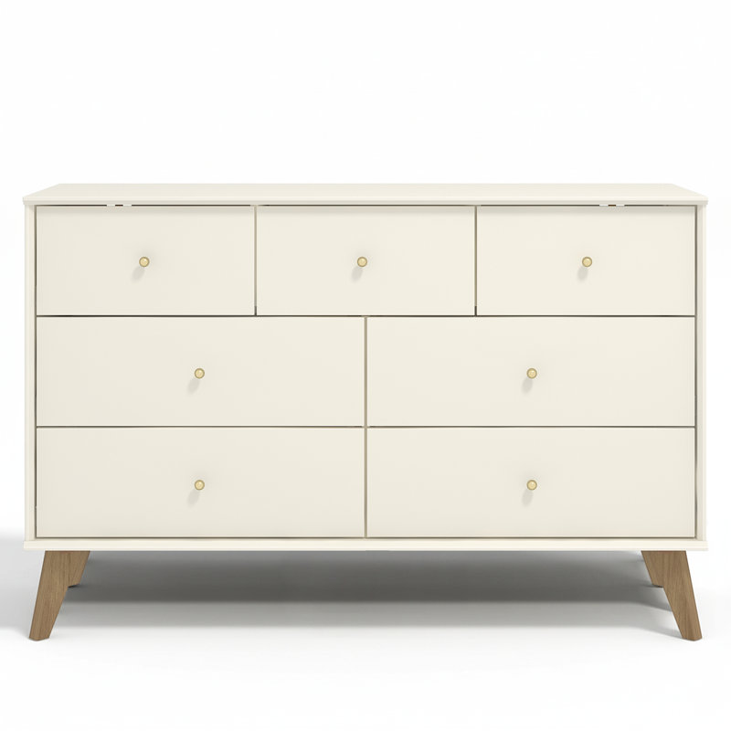  3+4 Drawer Chest of Drawers, Ivory