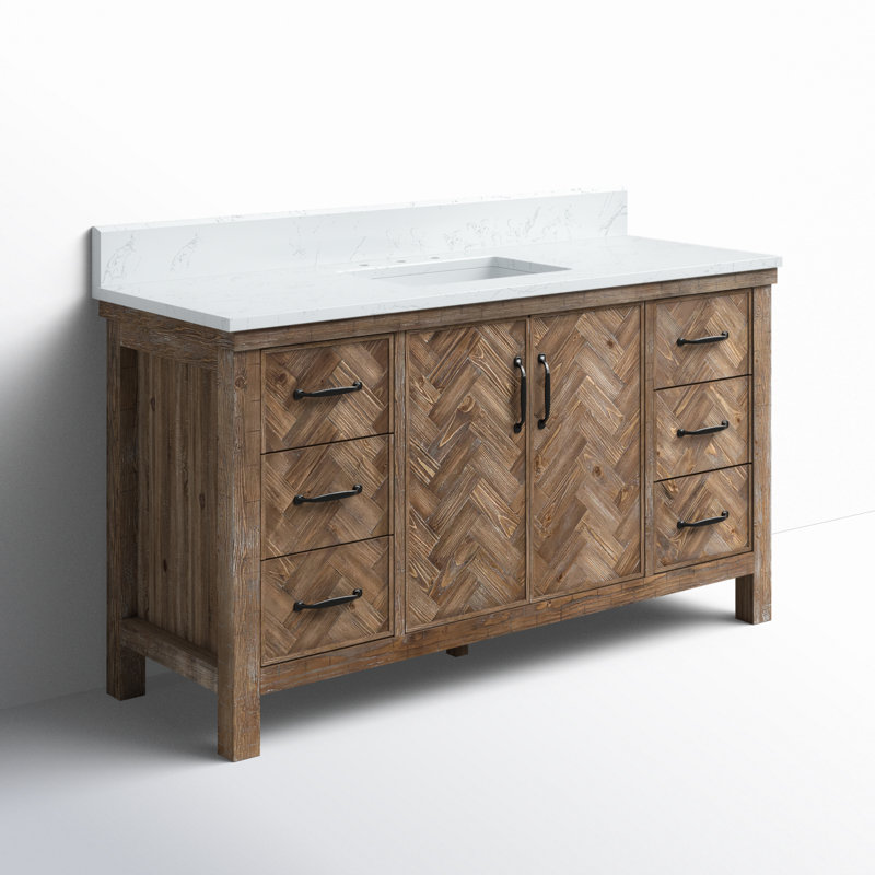 Ensemble de meuble-lavabo simple 60 po Javier, Gris antique