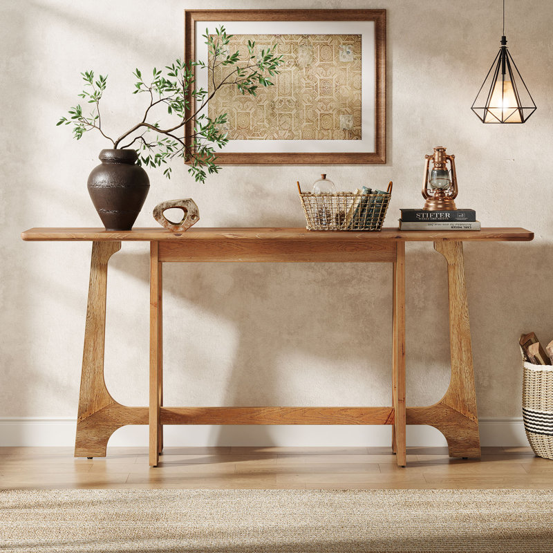 Console 63 po avec structure géométrique en bois massif