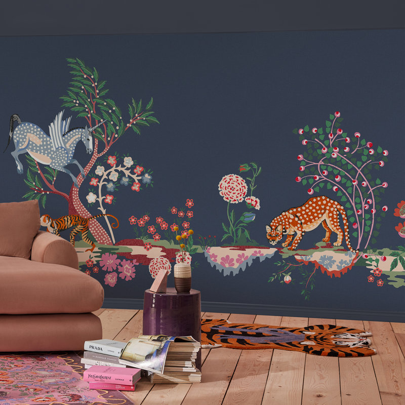 Cath Kidston Painted Kingdom Made to Order Fixed Size 4m x 2.5m Mural, Navy 