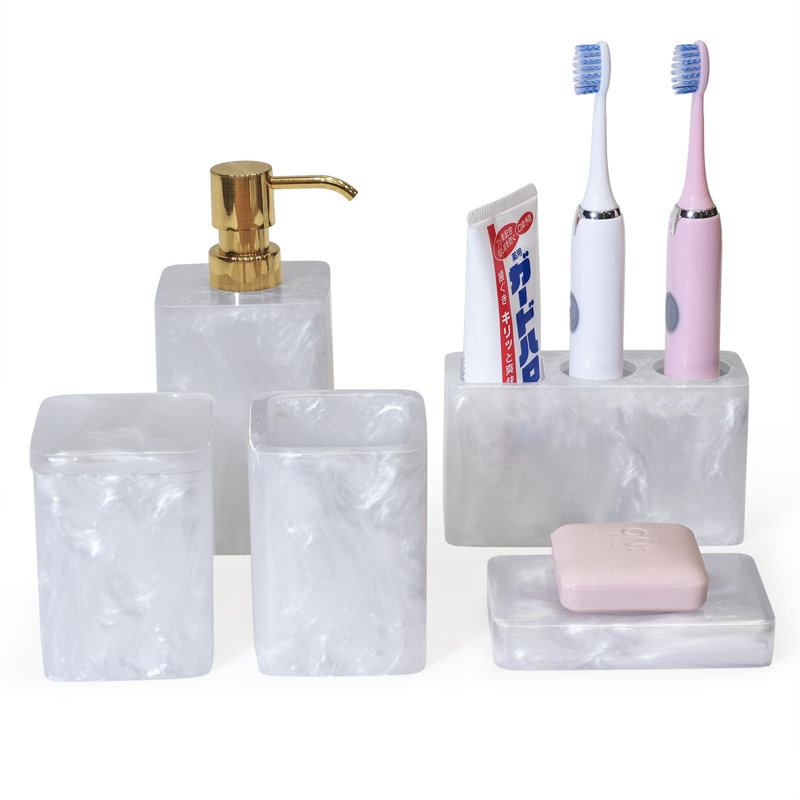 Cotrufello Bathroom Accessory Set, Pearl White