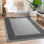 Greek-Key Grey Black Non-Slip Polypropylene Area Rug — Washable Door Mat & Hallway Runner for Living Room, Kitchen & Bedroom-1496319213
