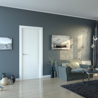Arvika Polar White DIY-Friendly Flush Solid Wood Painted Standard Door