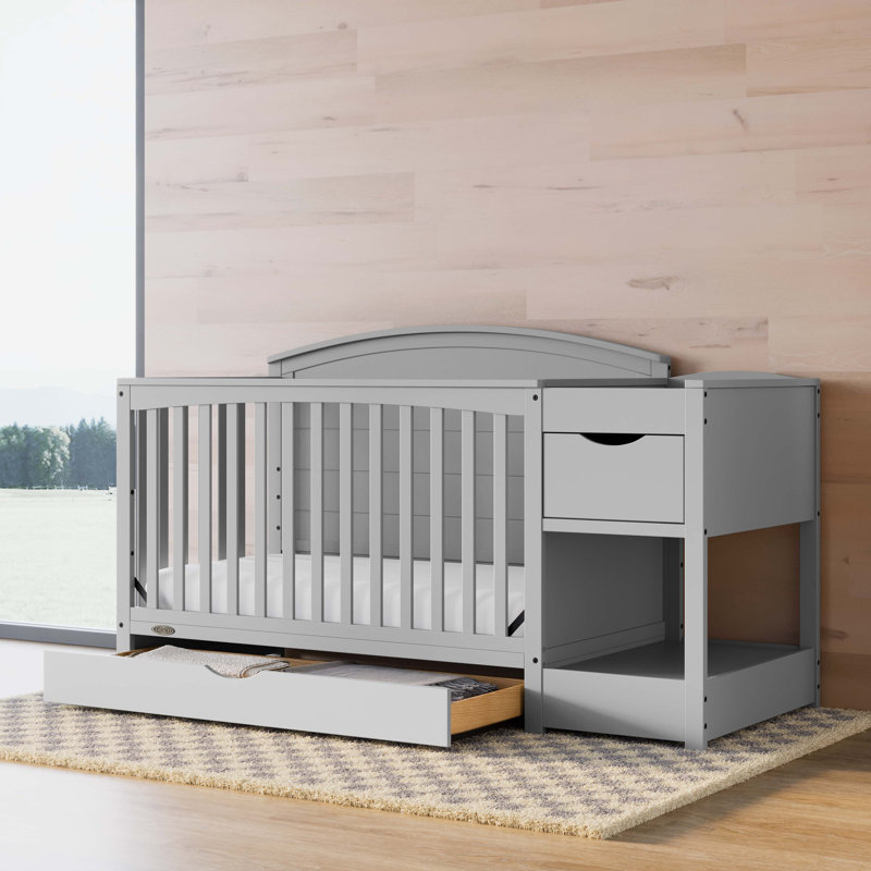 Bellwood 5-In-1 Convertible Crib And Changer, Pebble Grey