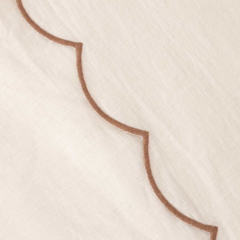 Kelly Sheet Set, Queen Sheet Set + 1 Fitted Sheet + 2 Pillowcases, Cream/Terra Cotta