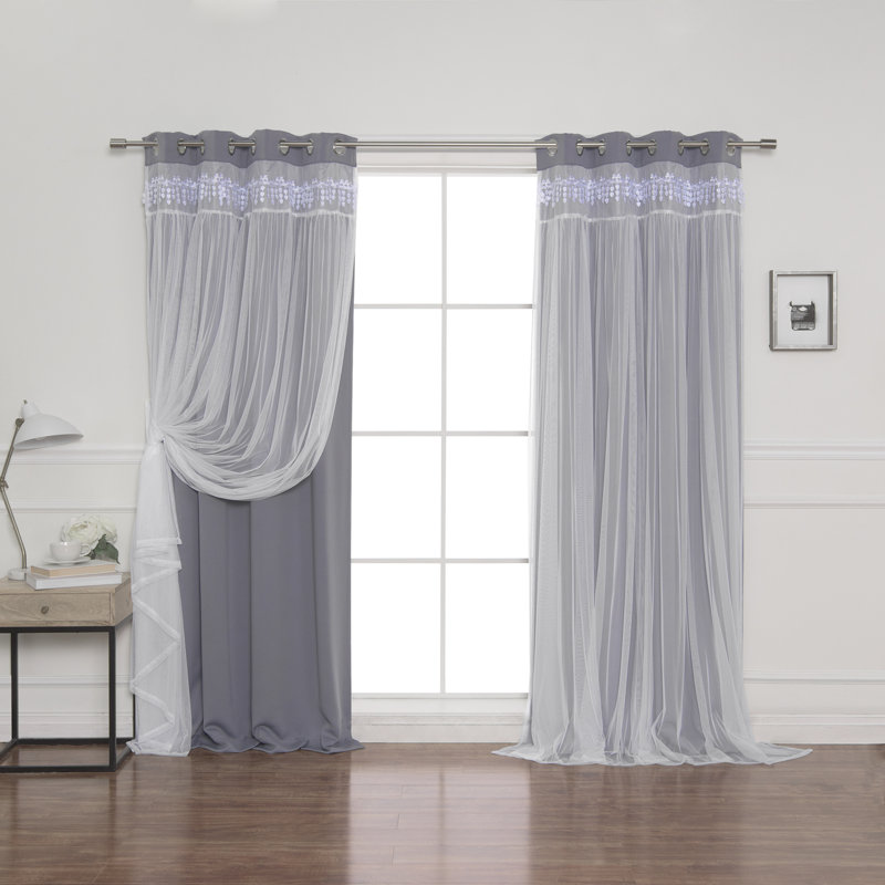 Loar Room Darkening Thermal Curtain Panels, Gray, 52" W x 84" L